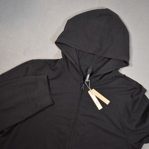 Skims Jersey Lounge Mens Zip Up Hoodie Black X-Large Soft Loungewear